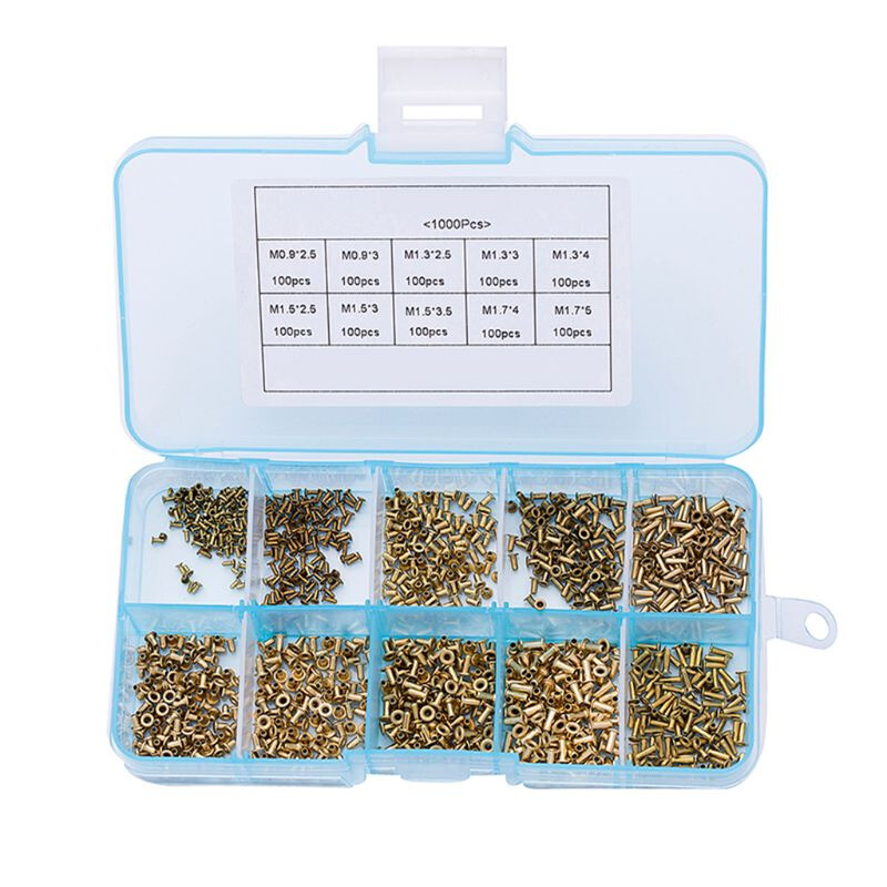 1000Pcs GB876 M0.9 M1.3 M1.5 M1.7 Mix Tubular Rivets Double-sided Circuit Board