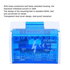 Terminal Block Distribution Box On DIN Rail Compact Universal Connector For
