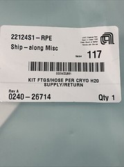 AMAT 0240-26714 KIT FTGS/HOSE PER CRYO H20 SUPPLY/RETURN 3300-02518, 3400-01057