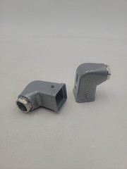 Lot Of 2 Industrial Heavy Duty Connector Hood, Han 3A Size, 90 Degree Side Entry