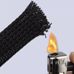PET Black Braided Cable Sleeving 1-100mm Expandable Wire Harness Auto Sheathing