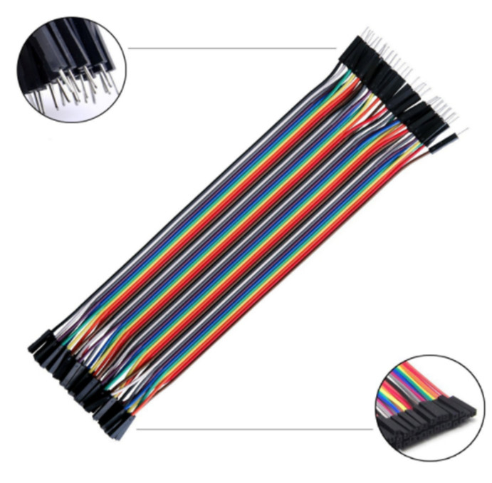 5pcs Dupont line 40P flat rainbow cable wiring harness male to female 20CM