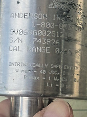 ANDERSON-NEGELE SV069G002G1210 Pressure Transmitter 1/2-3/4” Tri Clamp Black Top
