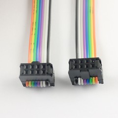 2Pcs 2.54mm Pitch 2×4 Pin 8 Pin 8 Wire IDC Rainbow Ribbon Flat Cable Length 30CM