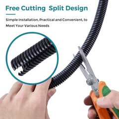7-28mm Split Wire Loom Conduit Polyethylene Tubing Black Color Sleeve Tube