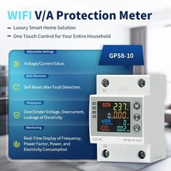 GEYA Tuya WIFI Kwh Metering Voltage Current & Leakage Protection 63A 80A AC220V