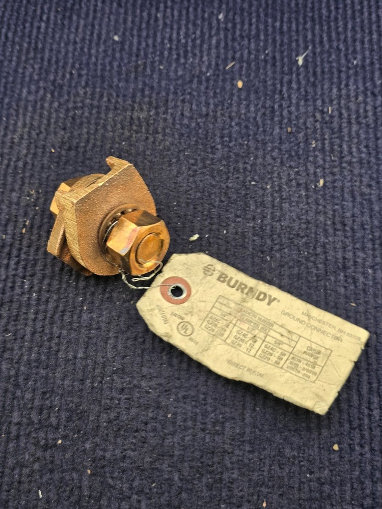 Burndy GZ26-58: 3 to 2/0 AWG Str, 5/8 Stud, Mechanical Grounding Connector