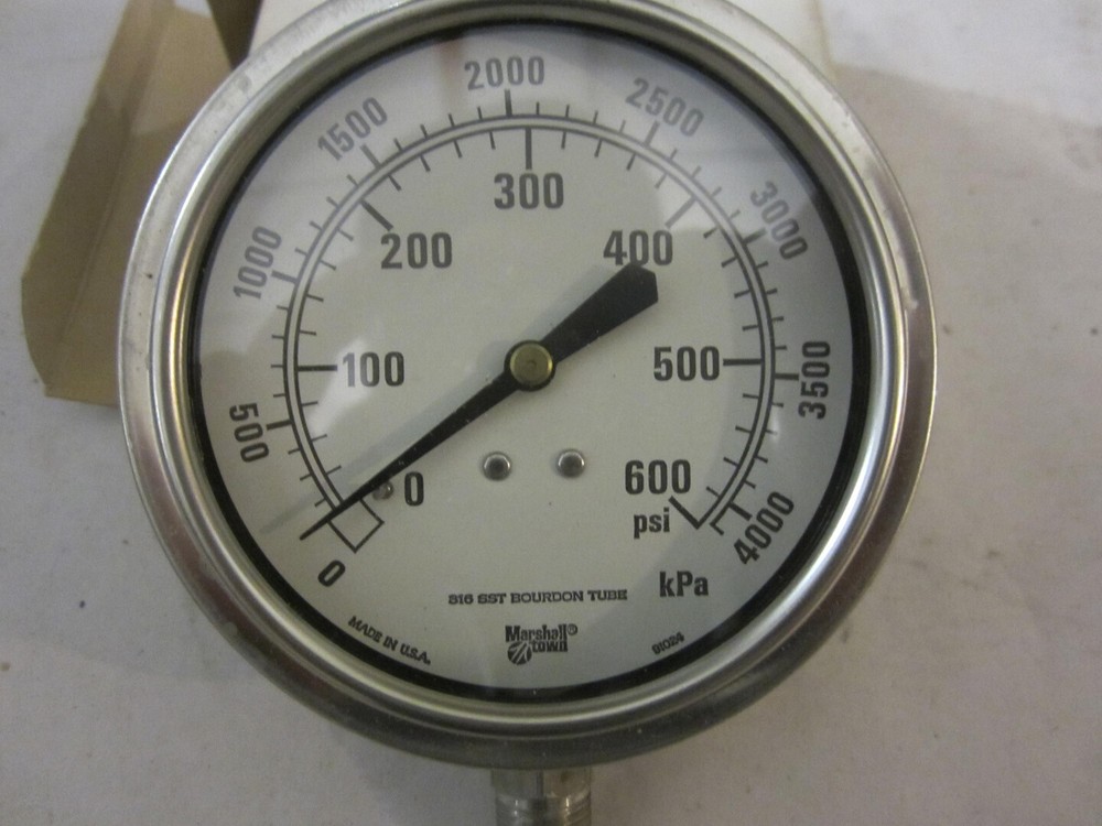 Marshalltown 0-600 PSI, 3.5″ Dial Pressure Gauge, Model G26299, New