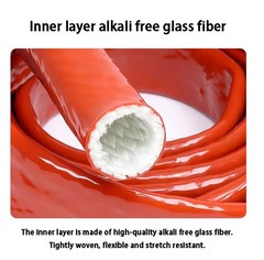 Silicone/Fibreglass Fire Sleeving Protective Φ4mm-25mm Heat Shielded Fire Sleeve
