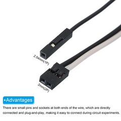 2.0MM(2P) to 2.54MM(1P) Breadboard Jumper Wire 2.54MM Pitch 20cm 2 Pcs