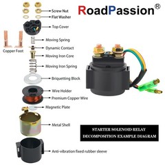 Solenoid Relay Honda TRX250 FOURTRAX 1997-2008 Black Rubber 12V