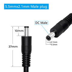 10 pcs set DC Power Pigtail Set Male & Female Barrel Jack 18″ Wire 5.5mm x 2.1mm