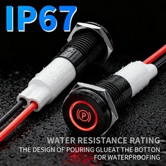 2Pcs 10MM 12V LED Metal Indicator Light IP67 Waterproof 180 Changeable Symbols