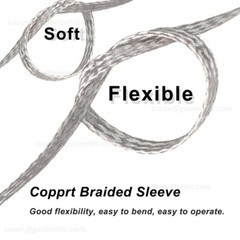 Braided Fabric Cable Flat Tinned Copper Metal Shielding Braided Sleeve Wire