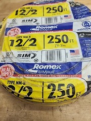 SOUTHWIRE ROMEX 10 Foot Cut Section 12/2 NM-B w/Ground SimPull Indoor Wire New