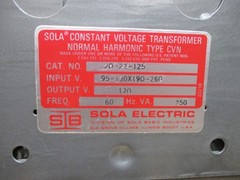 Sola Constant Voltage Transformer Normal Harmonic Type CVN *Untested*
