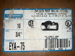 Lot 5 O-Z Gedney EYA-75, 3/4″, Female, Explosionproof Conduit Seal Fitting