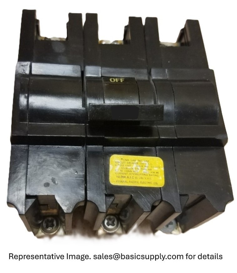 NB380 Federal Pacific 3-Pole 80A Bolt-On Circuit Breaker Pre-Owned