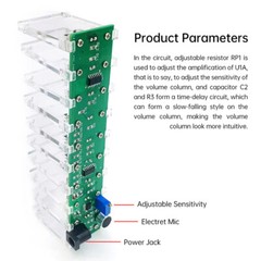 DIY LED Music Spectrum Electronic Kit Crystal Column Audio Display LM339 LM358