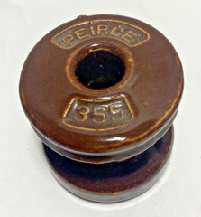 Vintage Peirce 355 Ceramic Insulator Spool Conductor Cap