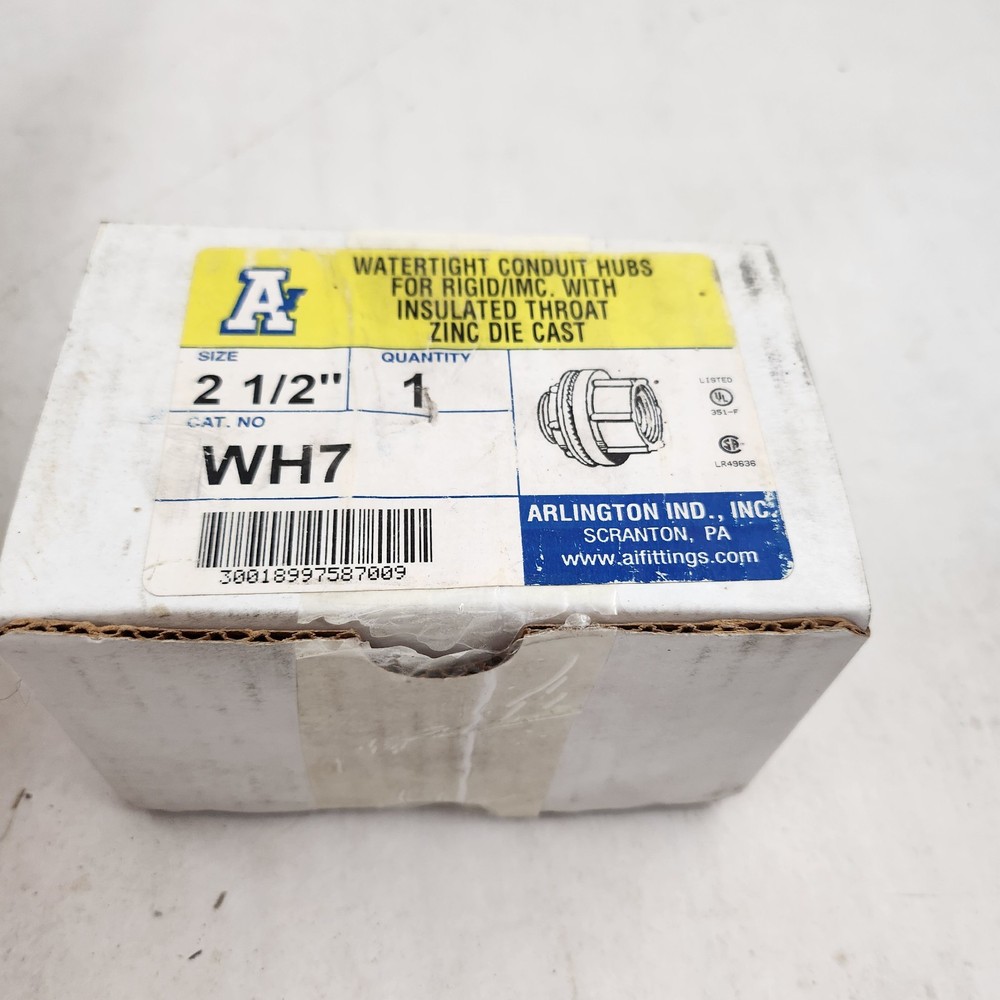 Arlington WH7 2½″ Watertight Insulated Conduit Hub Zinc Die-Cast AK