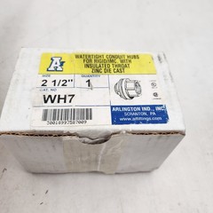 Arlington WH7 2½″ Watertight Insulated Conduit Hub Zinc Die-Cast AK