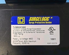 SQUARE D TVS5XW100C 480D 600V 50/60Hz Type XW Surgelogic Surge Protective Device