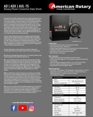 NEW American Rotary ADX75 Rotary Phase Converter