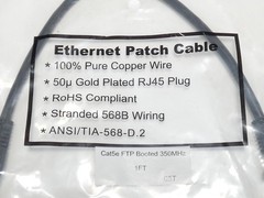 *Lot of 4* Cat.5E Ethernet Patch Cable FTP Booted 350MHz 1Ft – NEW Surplus!