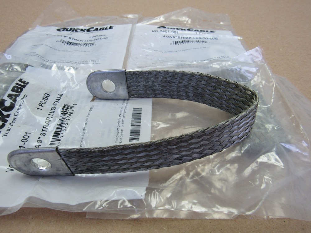 3 PCS QUICK CABLE NO. 7401-001 4 GA 9″ STRAP LUG-TO-LUG