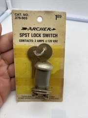 Brand New Vintage Archer 275-503 SPST LOCK SMITH 2 AMPS 120 VAC Made In USA