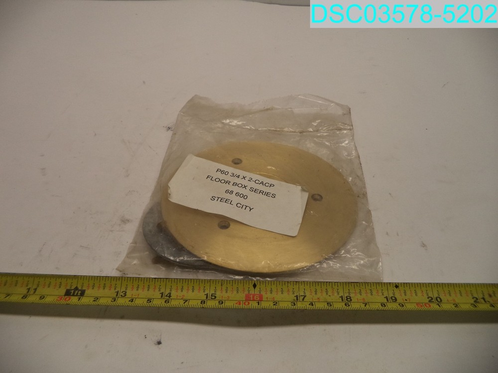 Steel City P-60-3/4 X 2-CACP Carpet Plate Flush Service Floor Box 68 600