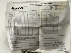 LOT OF 6 Ilsco AS-2/0 2/0 AWG Aluminum Compression Sleeves DIE NO. 10 Olive