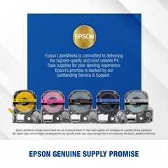 Epson 212BWPX Genuine PET (Polyester) Tape Cartridge – Black on White Standar…