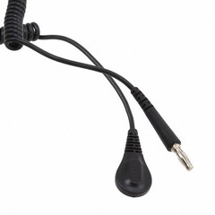 Desco 09682 ESD 20′ Coiled Cord w/4mm Banana Plug and Snap for ESD Band, NEW