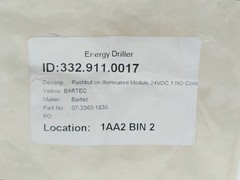 Bartec D-97980 Bad Mergentheim Illuminated Button 07-3363-1830 | New Surplus