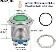 16mm 12V 24V LED Indicator Light, Frosted Surface, Waterproof Screw Terminal