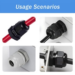 CABLE GLAND IP68 WATERPROOF BLACK /WHITE NYLON COMPRESSION PG7/9/11/13.5/16 ~48