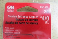 Gardner Bender GSE-402, #4/0 Service Entrance Staples, pkg of 2