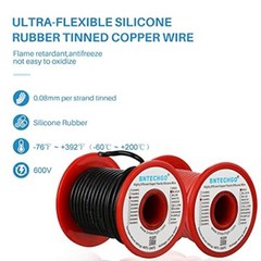 16 Gauge Silicone Wire Spool red and Black Each 50ft Flexible 16 AWG Stranded…