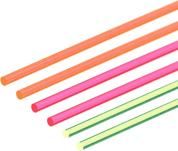 Fiber Optic Rods PMMA 1.5mmx15cm Sight Filament Red, Green, Orange 1 Set Pack 6
