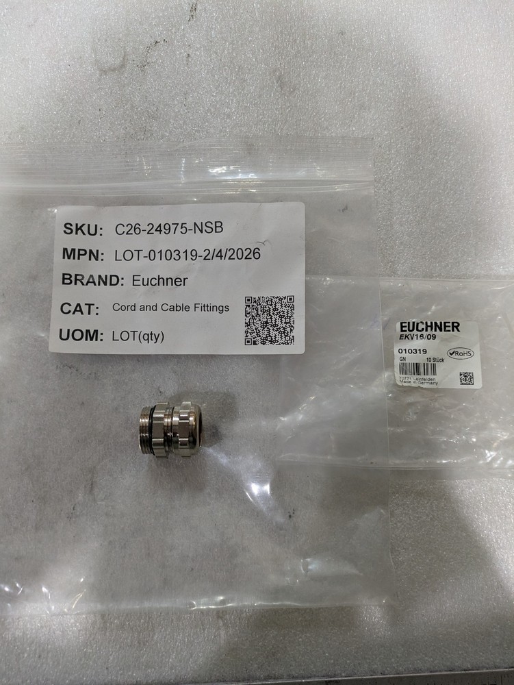 Euchner 010319 Cord Cable Fitting Gland Safety Switch Accessory New