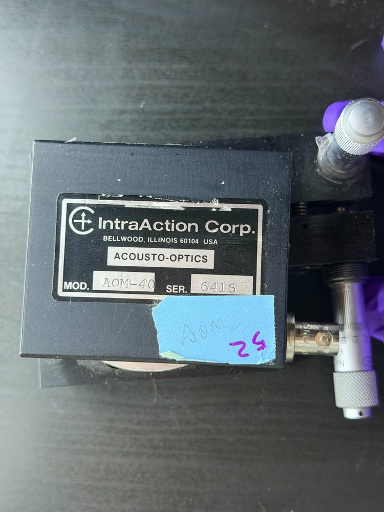 IntraAction AOM-405AF1 Acousto-Optic Modulator 40MHz 5mm on NRC Model 36 Stage