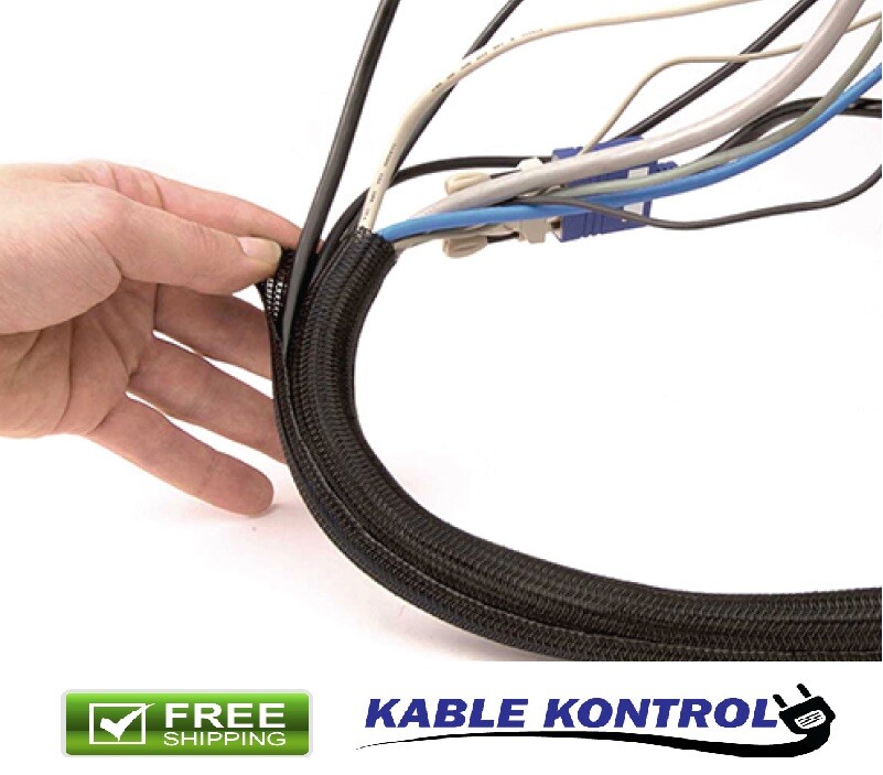 Kable Kontrol Black Wrap Around Braided Sleeving – Self-Closing
