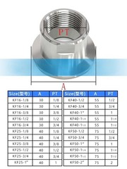 QTY:3 FOR NW/KF16 to 1/8″/1/4″/3/8″/1/2″/3/4 Flange vacuum Stainless 304 Adapter