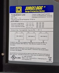 Square D TVS2EMA12AI Surgelogic SPD EMA 208Y/120VAC 3PH 4W Nema 3R