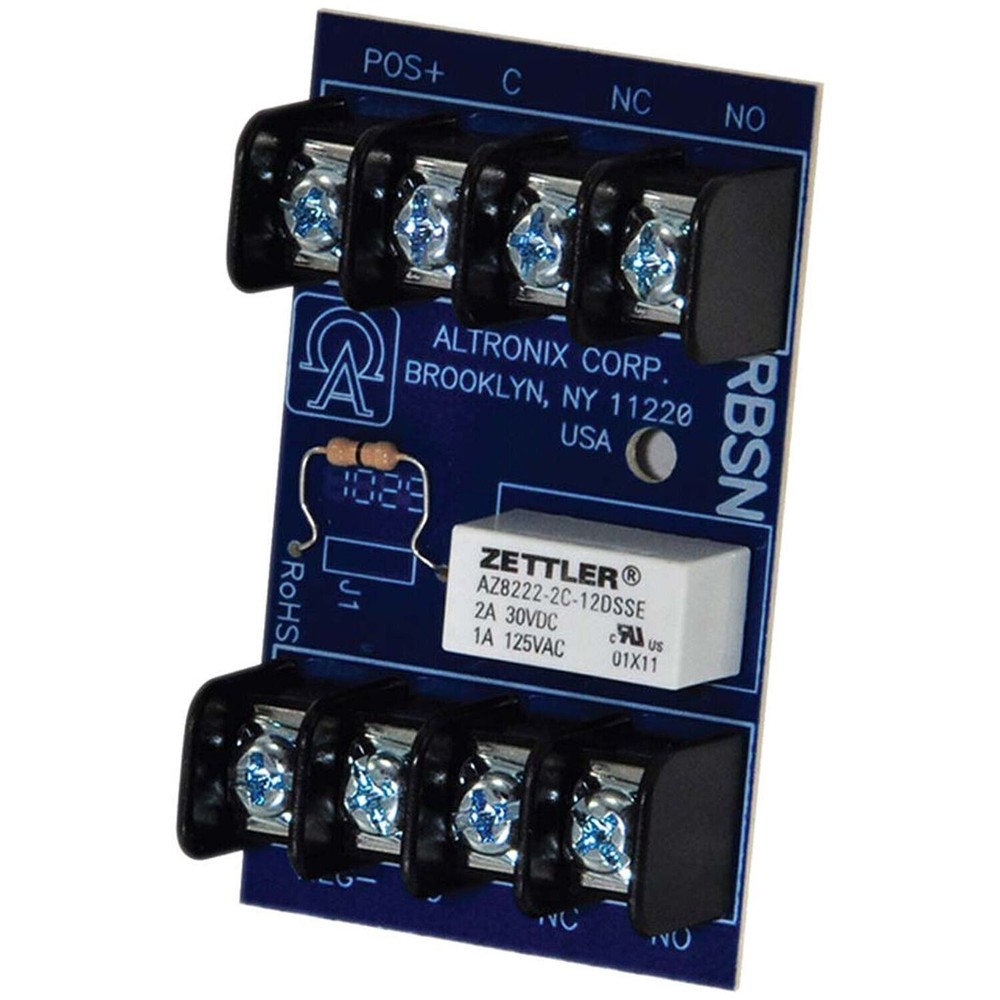 Altronix RBSN Relay Module, 12/24VDC, DPDT Contacts @ 1A – 120VAC or 2A – 28VDC