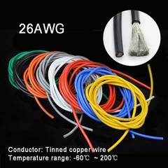26AWG 0.14mm² Flexible Silicone Cable, HIGH TEMP 200℃, 0.08mm Tinned Copper Wire
