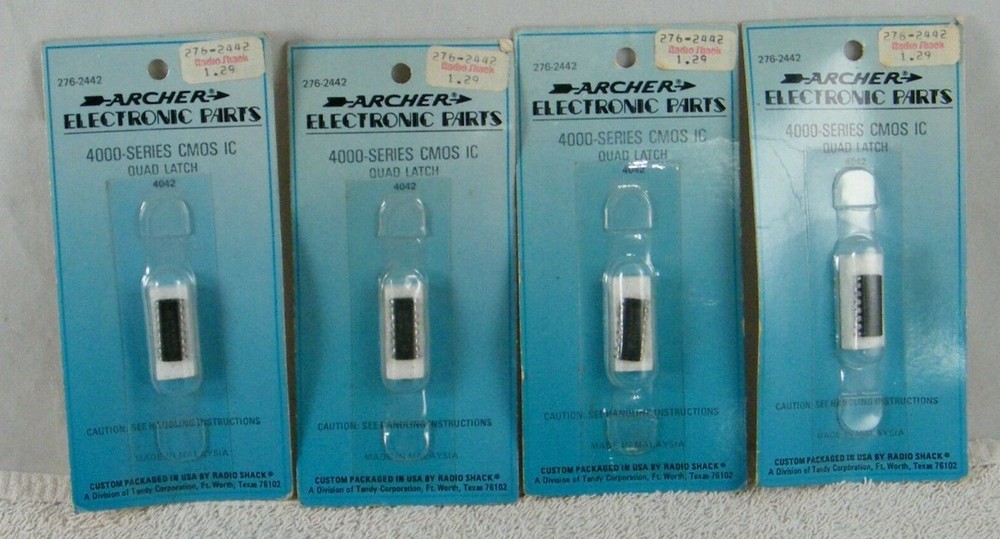 (4) ARCHER 276-2442 4000 SERIES CMOS IC QUAD LATCH 4042