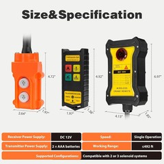 2-in-1 Trailer Remote Control 492ft Weatherproof 12V for Dump Truck Lift